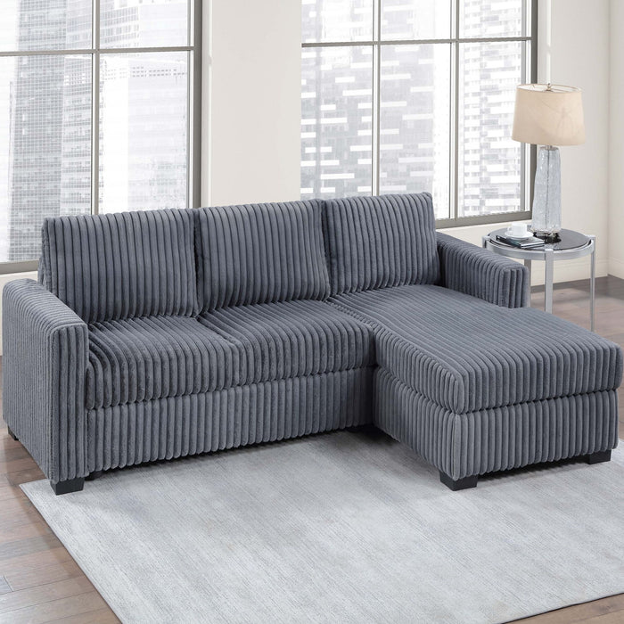 2 Piece Sectional Sofa With Right Arm Chaise And Left Arm Sofa - Dark Gray