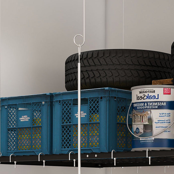 4 X 8 Ft Overhead Garage Storage Rack - Black