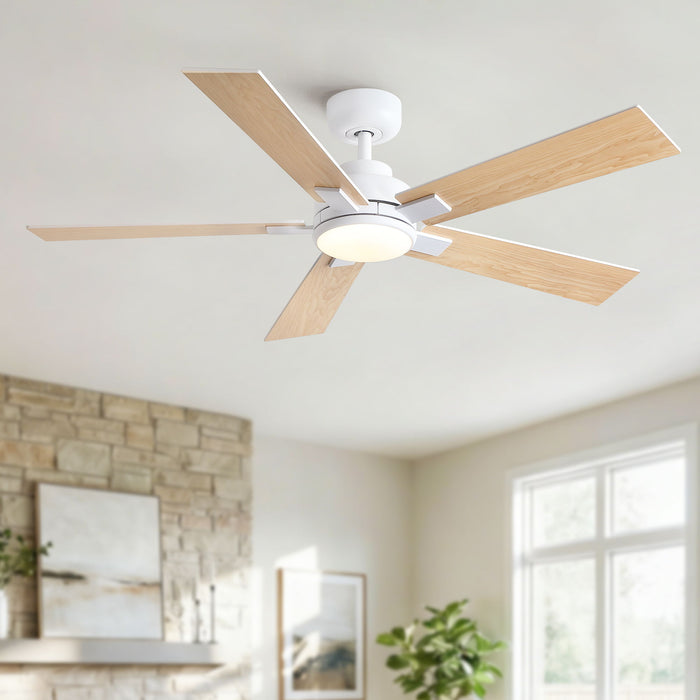 Reversible Motor Integrated LED Dimmable Ceiling Fan With Light