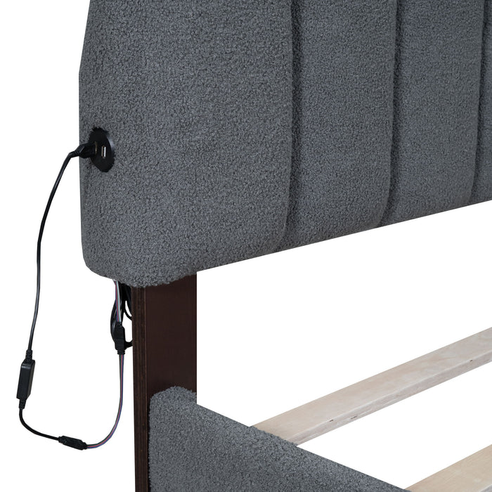 Upholstered Platform Bed With Drawer