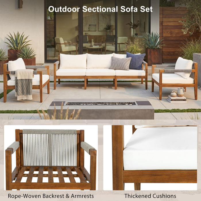 3 Piece Outdoor Sectional Sofa Set