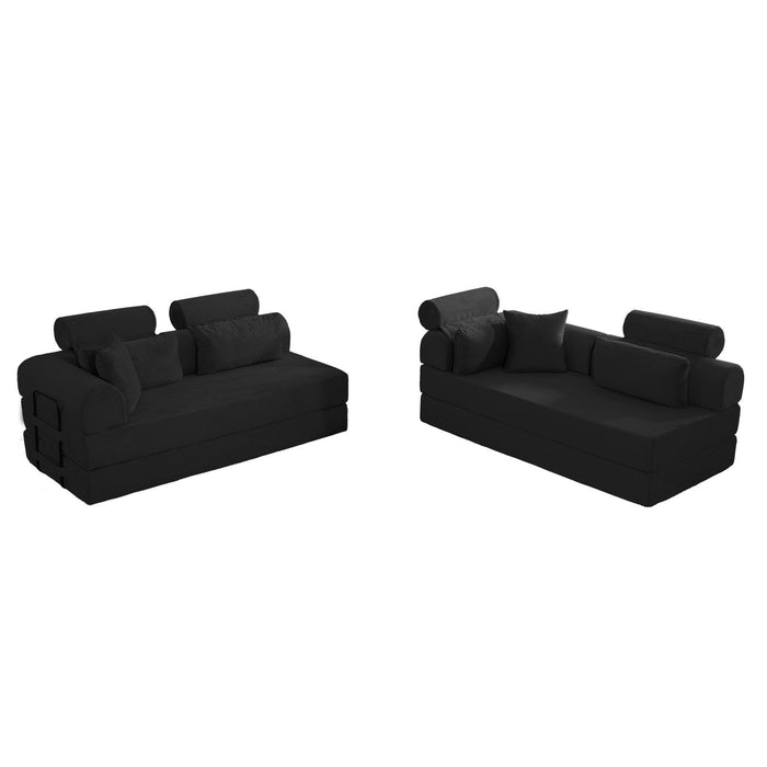 Modern L-Shape Modular Sectional Sofa, Compressed Design