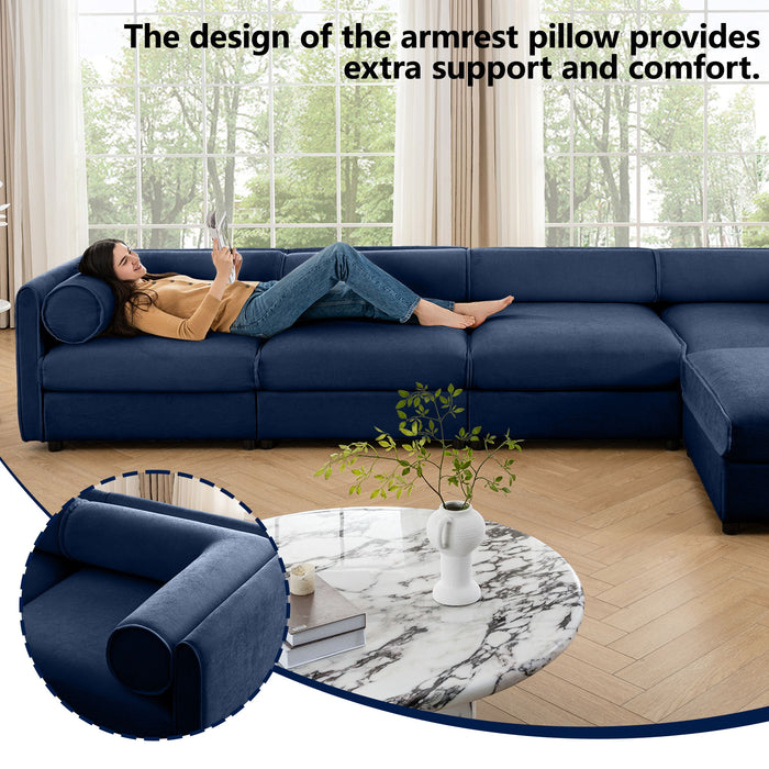Stylish Sofa With Storage Seat And Cylindrical Backrest