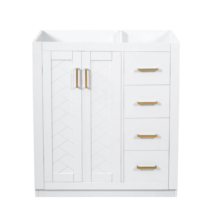 Retro Style Bathroom Vanity With 3 Drawers & Soft-Closing Doors