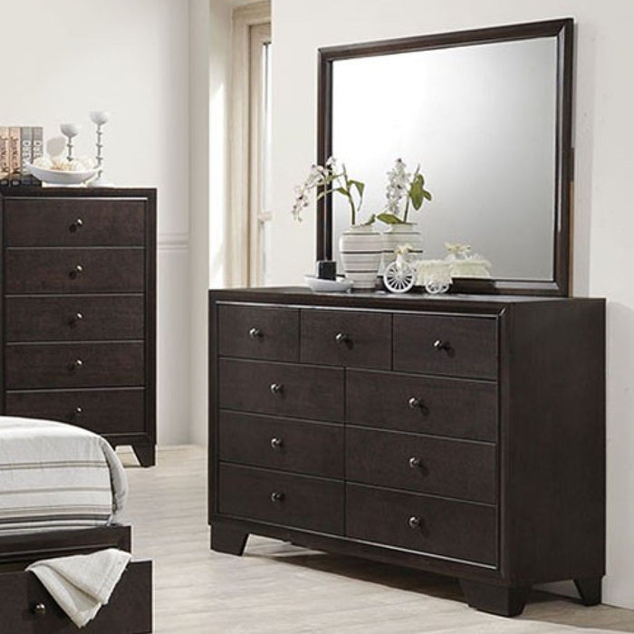 1 Piece Dresser With 9 Drawers - Brown