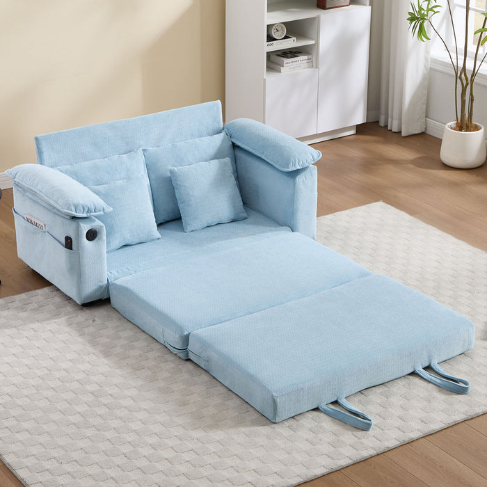 Upholstered Futon Convertible Floor Sofa Bed