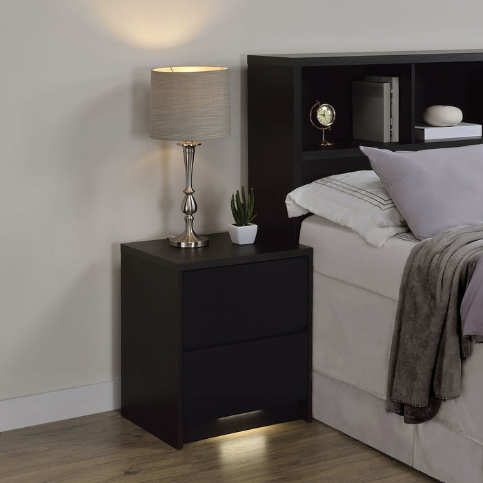 Geary - 2 Drawer Nightstand With LED Lights And USB Charging Ports