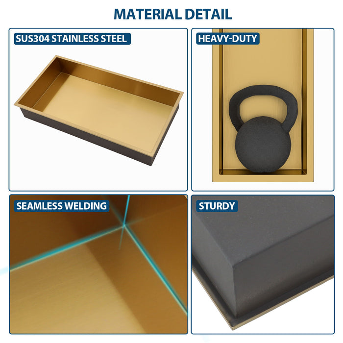 Stainless Steel Shower Niche With Seamless Design For Bathroom Storage