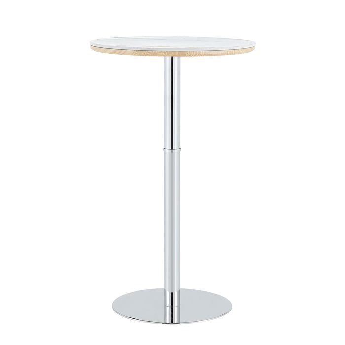 Circular Bar Table - White / Silver