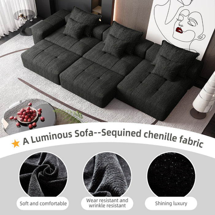 Modern Oversized Diy Combination, Modular Sectional Sofa With Pillows