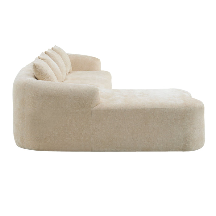 Modular L-Shape Sectional Sofa With Curved Chaise