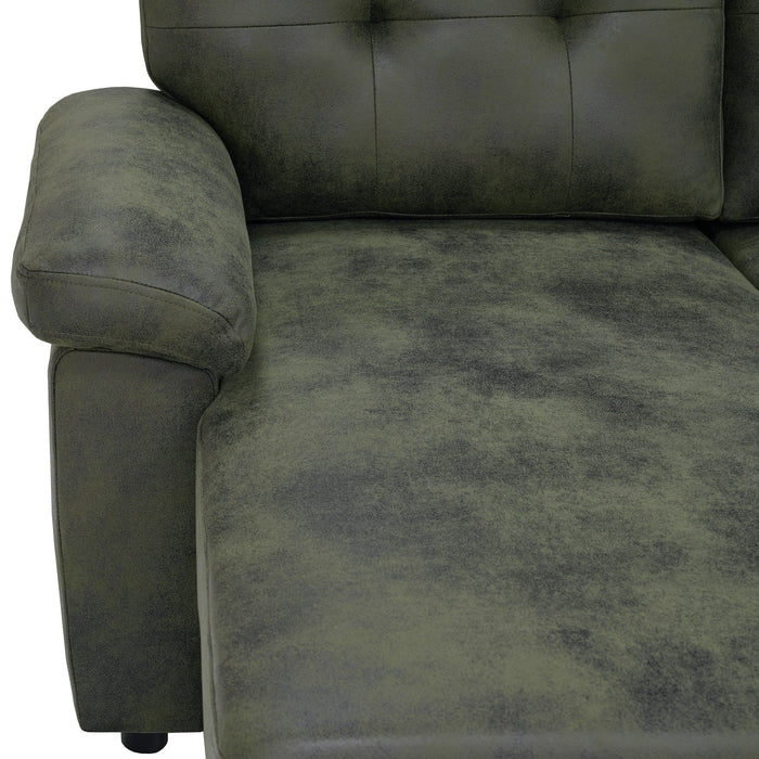 Convertible Sectional Sofa Bed With Pull Out Sleeper And Storage