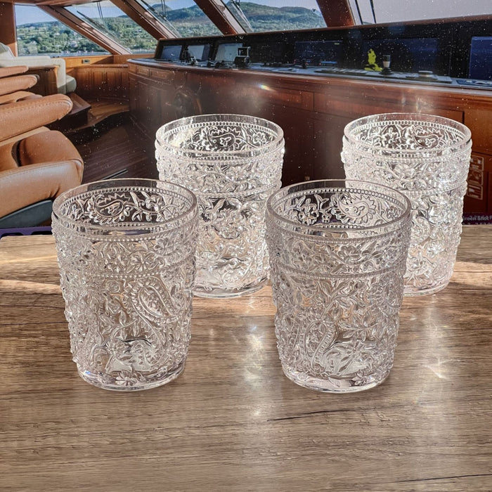 Paisley Acrylic Glasses Drinking (Set of 4)