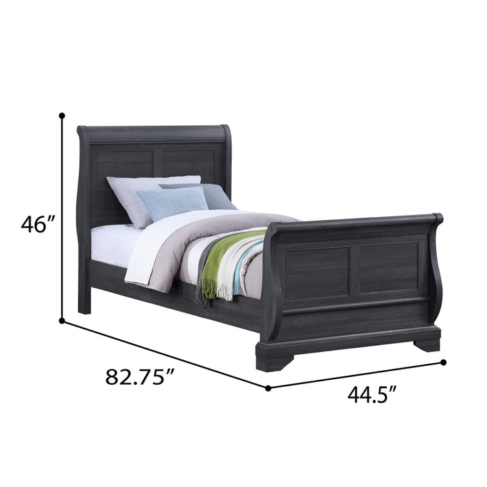 Colville - Twin Sleigh Bed - Charcoal