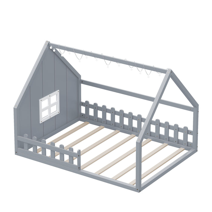 House Bed With Window And Fence