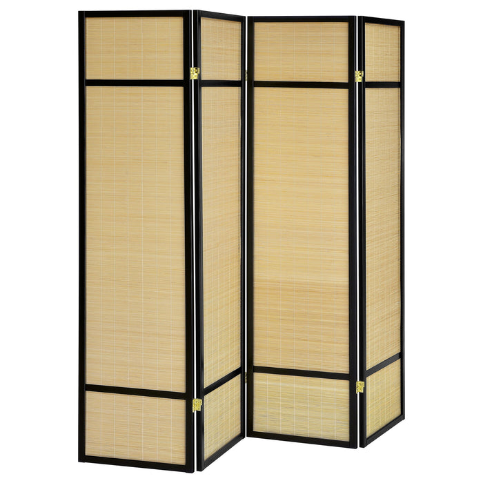 Sensei - 4 Panel Bamboo Room Divider Folding Screen - Natural