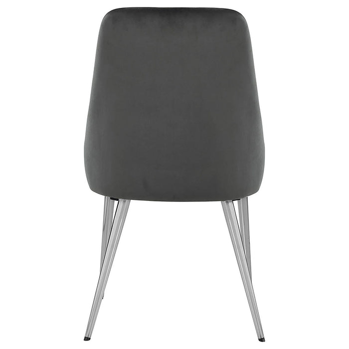 Padded Side Chair Of 2) With Upholstered Seat And Polished - Gray