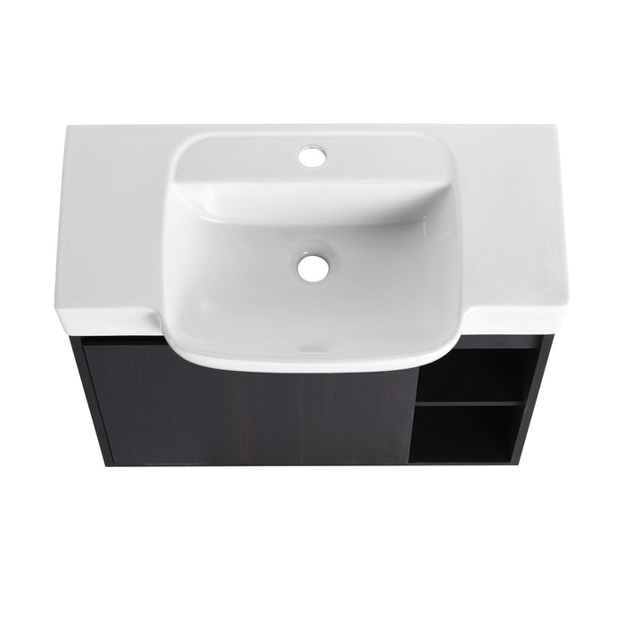 Wall Mounted Bathroom Vanity With Sink, Soft Close Door
