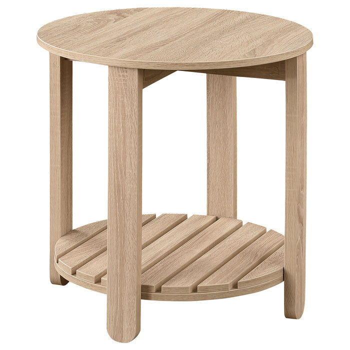 Brookson - Round 2 Piece Coffee And End Table Set - Natural