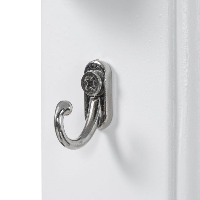 Floating Makeup Vanity With Big Mirror, Wall Mounted Storage Vanity With Drawers, Pockets & Hooks, Space Saving Decorative Home Organizer - White