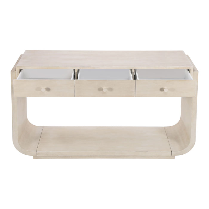 Console Table With 3 Drawers, Display Shelf