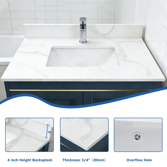 Bathroom Vanity Top With Undermount Single Bowl Sink