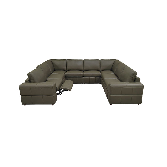 Upholstered Large Arms Sectional With Recliner Seats