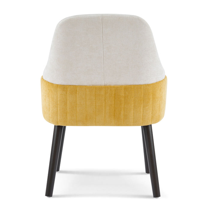 Indoor Dining Chair (Set of 2) With Sturdy Frame - Beige / Yellow