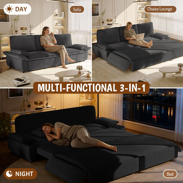 King Size Pull Out Sofa Bed, 3 In 1 Convertible Multifunctional