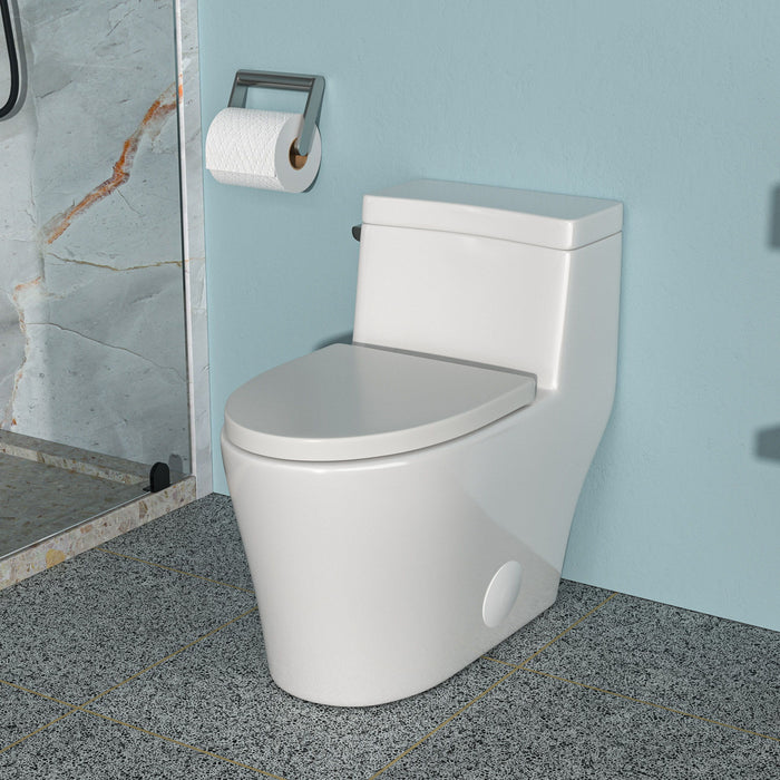 1 Piece Toilet With Soft Closing Seat - White