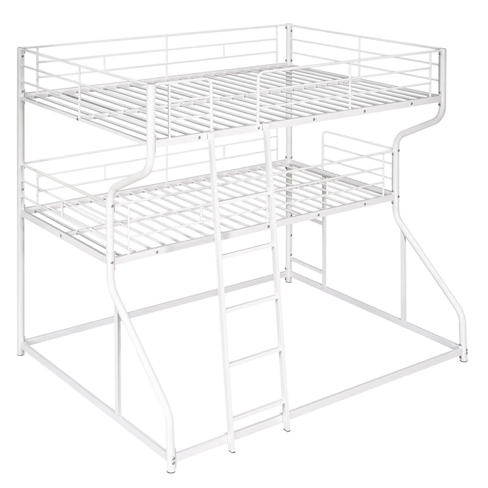 Industrial Triple Bunk Bed With Dual Ladders Frame, Space Saving Design