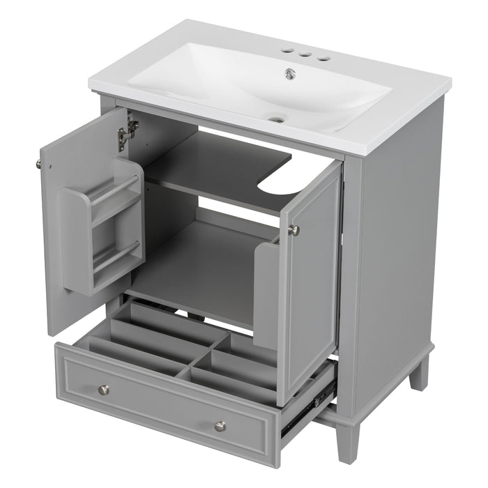 Modern Bathroom Vanity With Sink Combo, Multi Functional Cabinet With Doors And Drawer