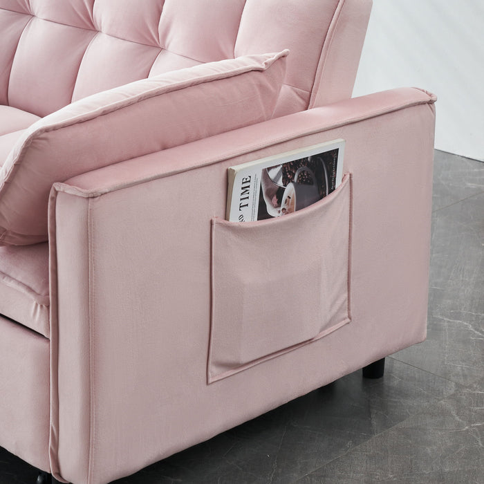 Sofa Bed With Pockets, 3 In 1 Convertible For Living Room
