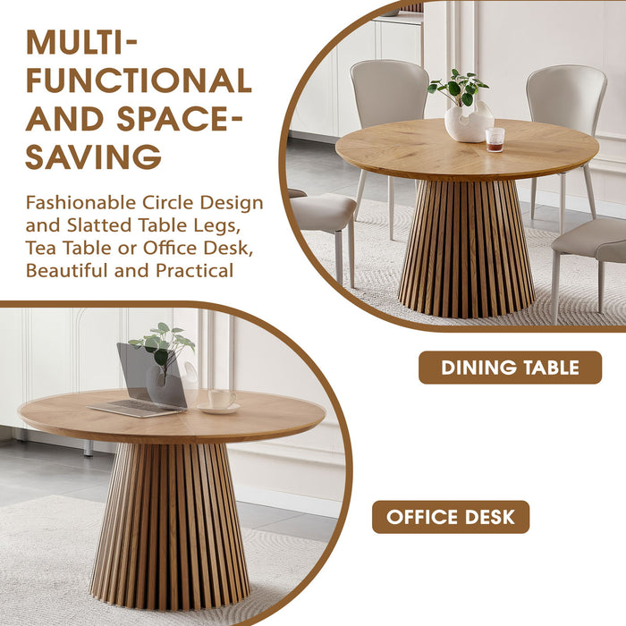 Round Dining Table For Dining Room - Natural Wood