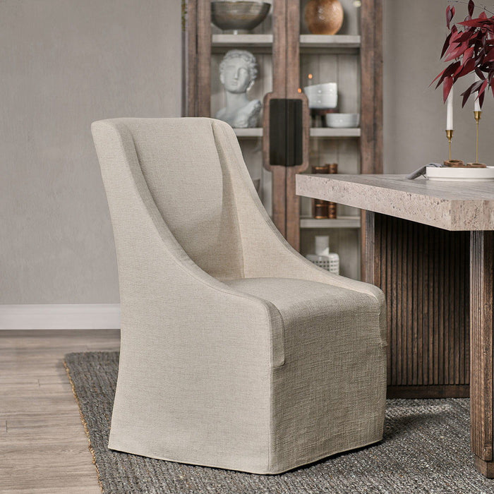 Warwick - Upholstered Rolling Dining Chair