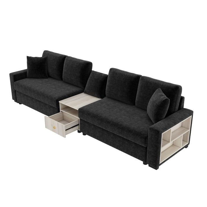Modular Sofa Couch With Storage Armrest And Center Console