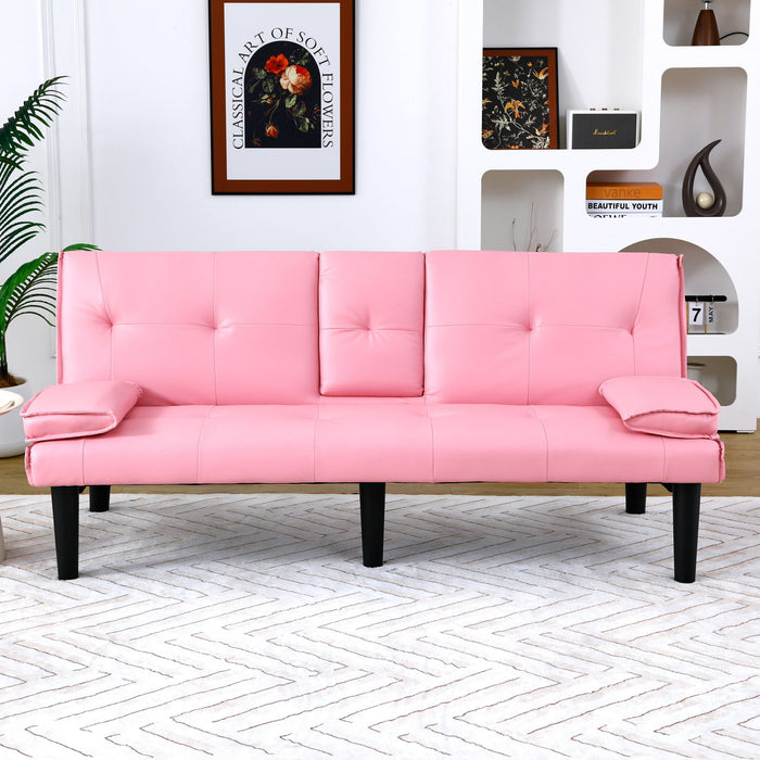 Sofa Bed With Foldable Design And Cup Holder