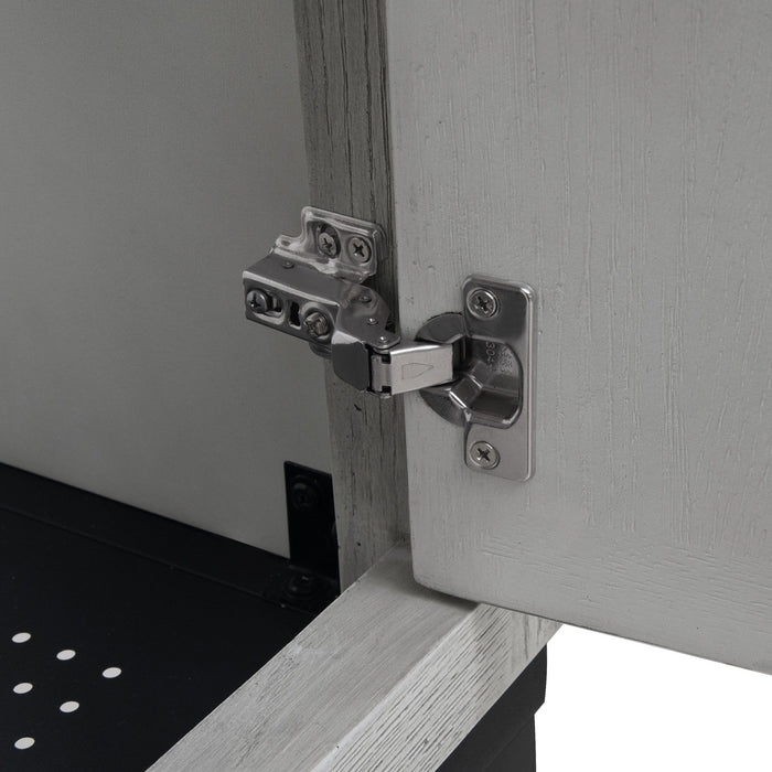 Modern Freestanding Bathroom Vanity With Ceramic Sink, Hot And Cold Faucet, 1 Door Cabinet & Open Shelf