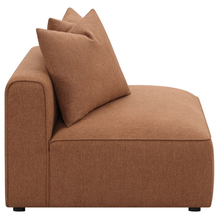 Colleen - Armless Chair With Pillows - Terracotta