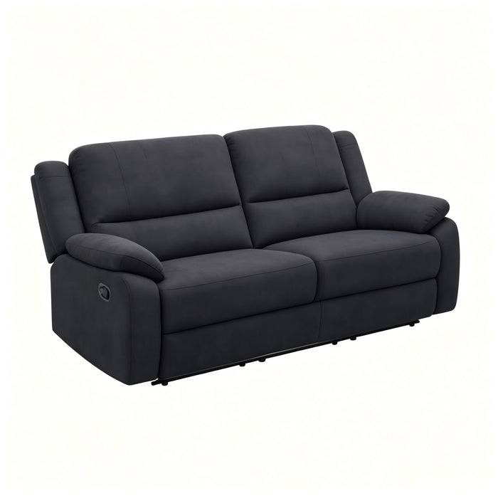 2 Seat Manual Reclining Loveseat With 150° Recline & Footrest - Black