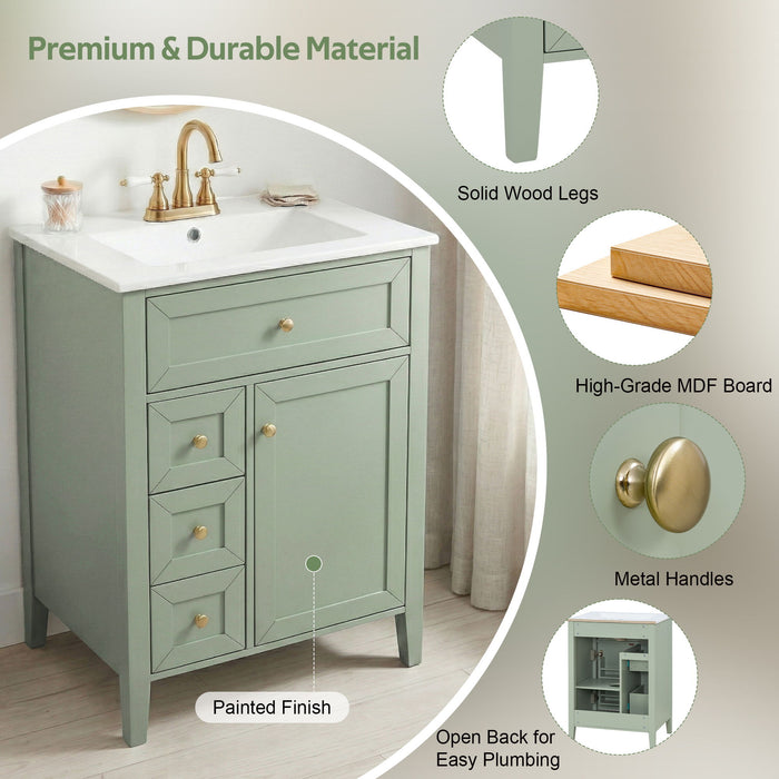 Bathroom Vanity With Sink, Soft Closing Cabinet
