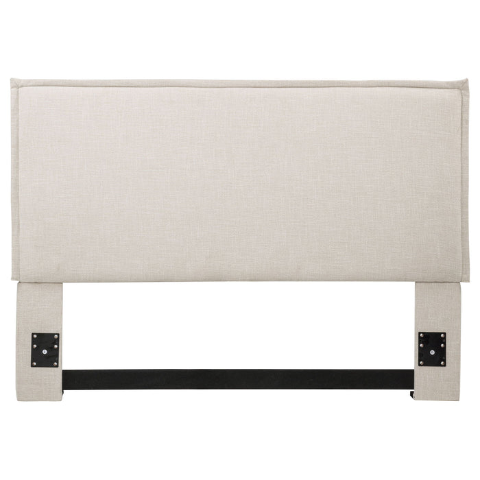 Queen / Full Size Upholstered Headboard With Flange Details - Sand