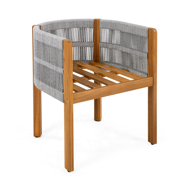 Outdoor Dining Chairs With Rope Handles (Set of 2)