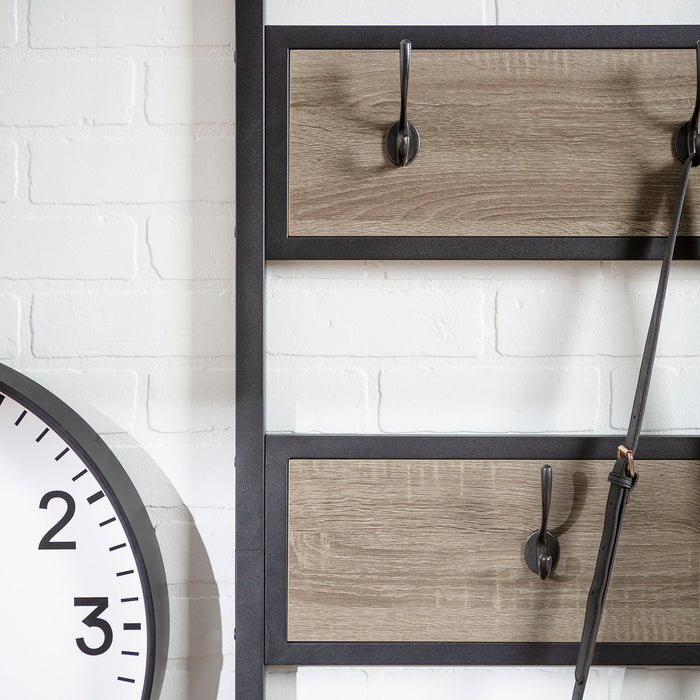 Rustic X-Back Hall Tree With Bench