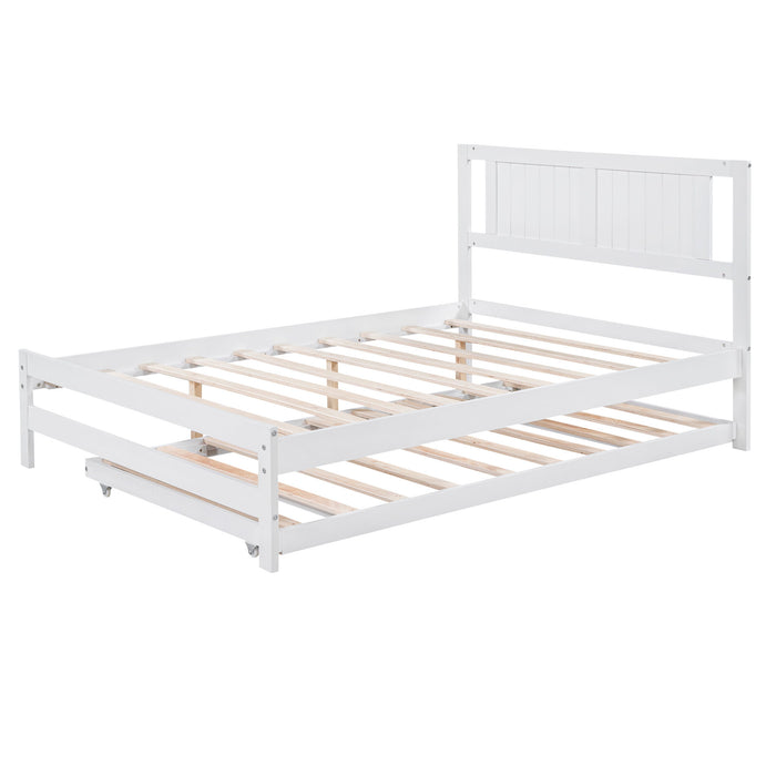 Platform Bed With Adjustable Trundle