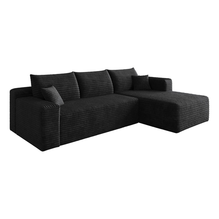 Cloud Sectional Sofa, Comfort U-Shaped Sofa For Living Room - Black