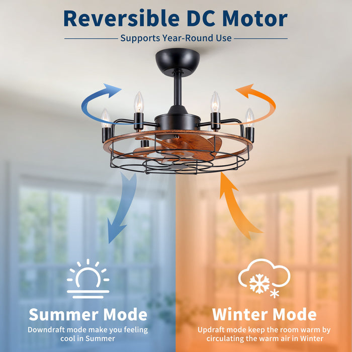 Modern Farmhouse Ceiling Fan, Adjustable Hanging