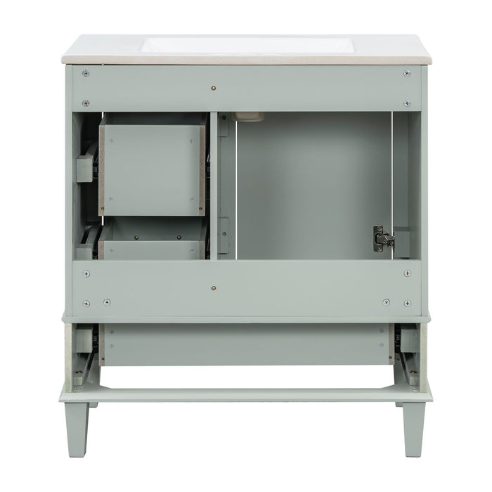 Bathroom Vanity, Modern Bathroom Cabinet With Sink Combo Set, Bathroom Storage Cabinet With A Soft Closing Door And 3 Drawers, Solid Wood Frame