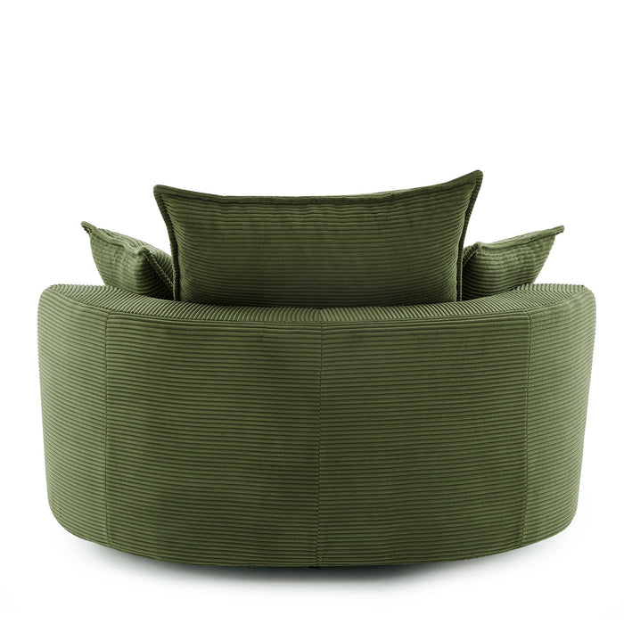 360° Swivel Accent Barrel Chair With Dual Layer Cushion And 3 Removable Pillows