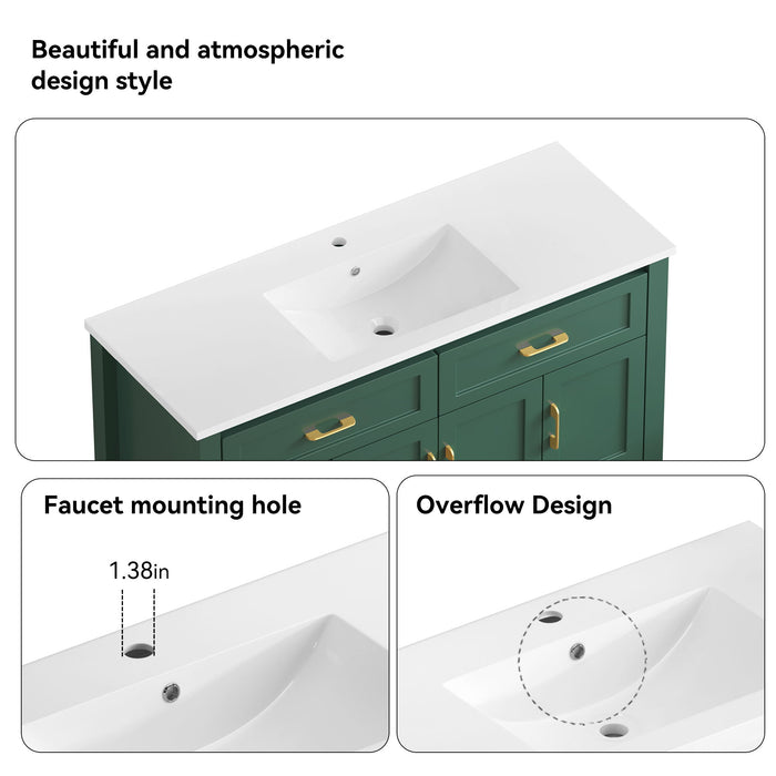 Bathroom Vanity With Sink Combo, 4 Soft Close Doors And 4 Drawers